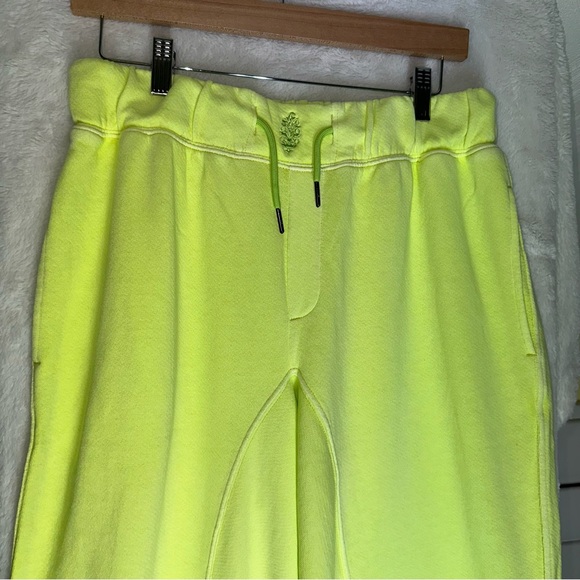 NEW FP Movement Free People MVP Pants Neon Green Slouchy Wide Loose Baggy Boho - Picture 7 of 13